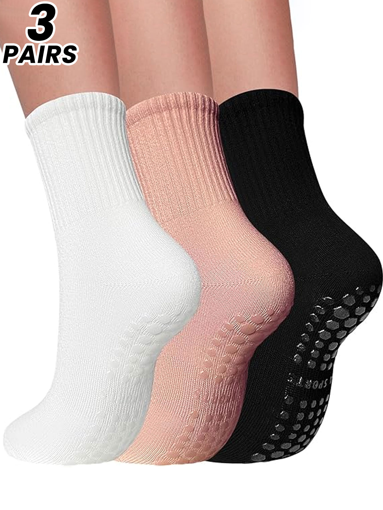ถุงเท้าโยคะสำหรับผู้หญิง 3 คู่ - Knee High Sock Women บทวิจารณ์และราคา